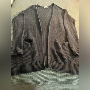 Gray long cardigan sweater